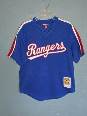 Mitchell & Ness Nolan Ryan Rangers Mesh Jersey with Red & White Accents